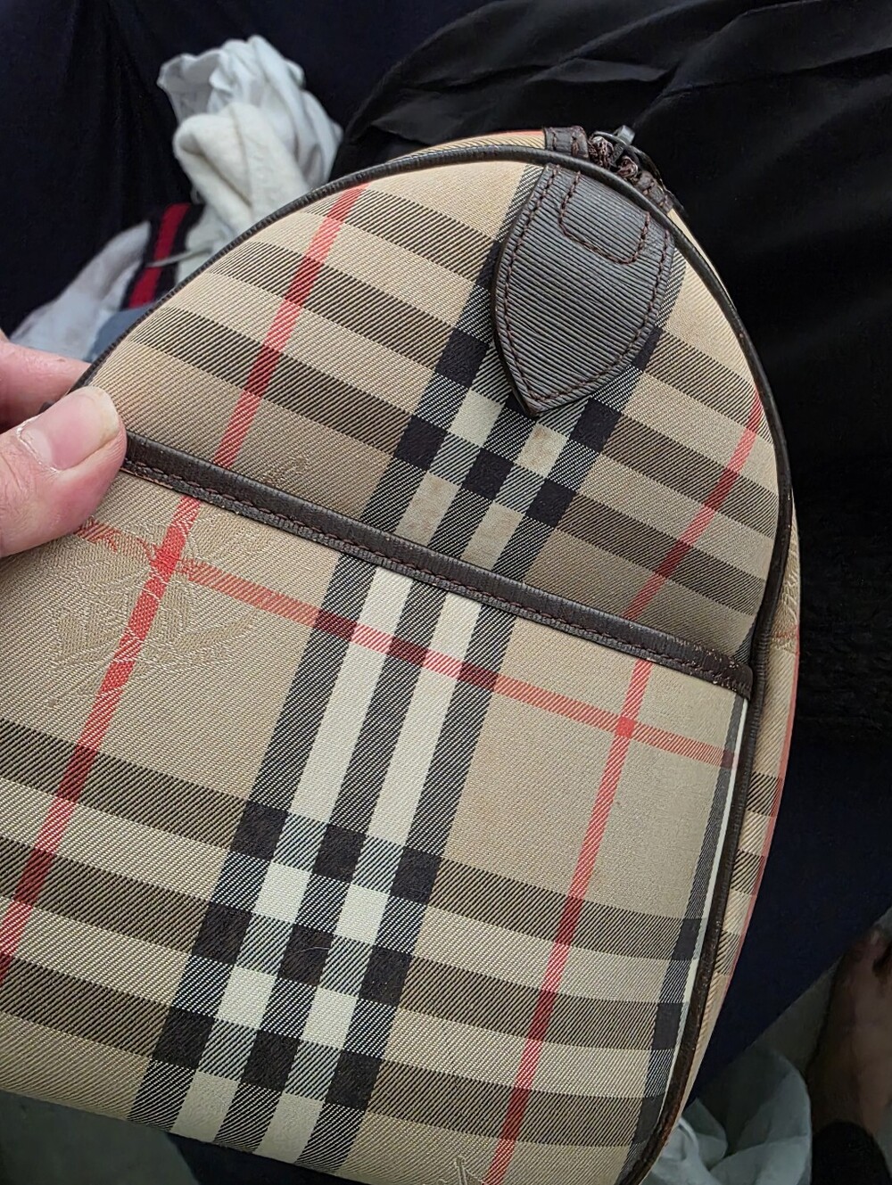 Burberry Tan and Black Checkered Bag - Picture 5 of 9